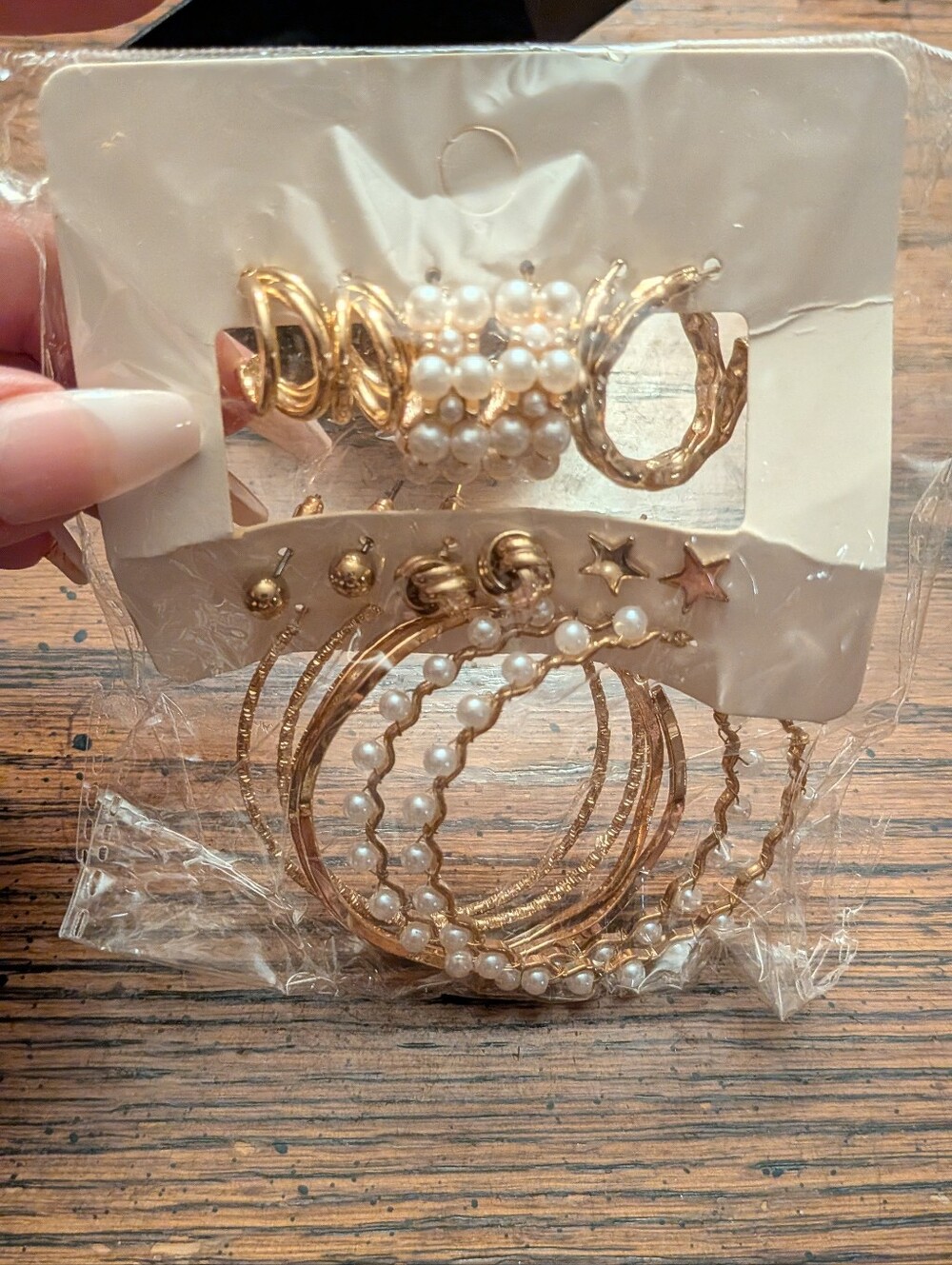 Gold and Pearl Mixed Earring Set - Hoop & Stud Pack